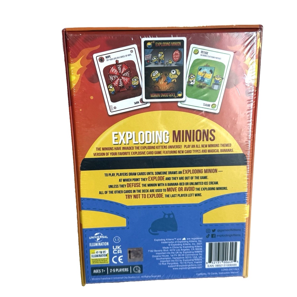 New Sealed Exploding Minions by Exploding Kittens Family Fun Card Game Box Gift - Picture 2 of 6